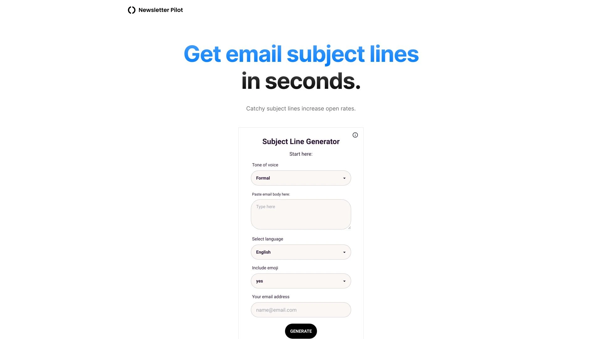 Subject Line Generator - AI Tool Ocean