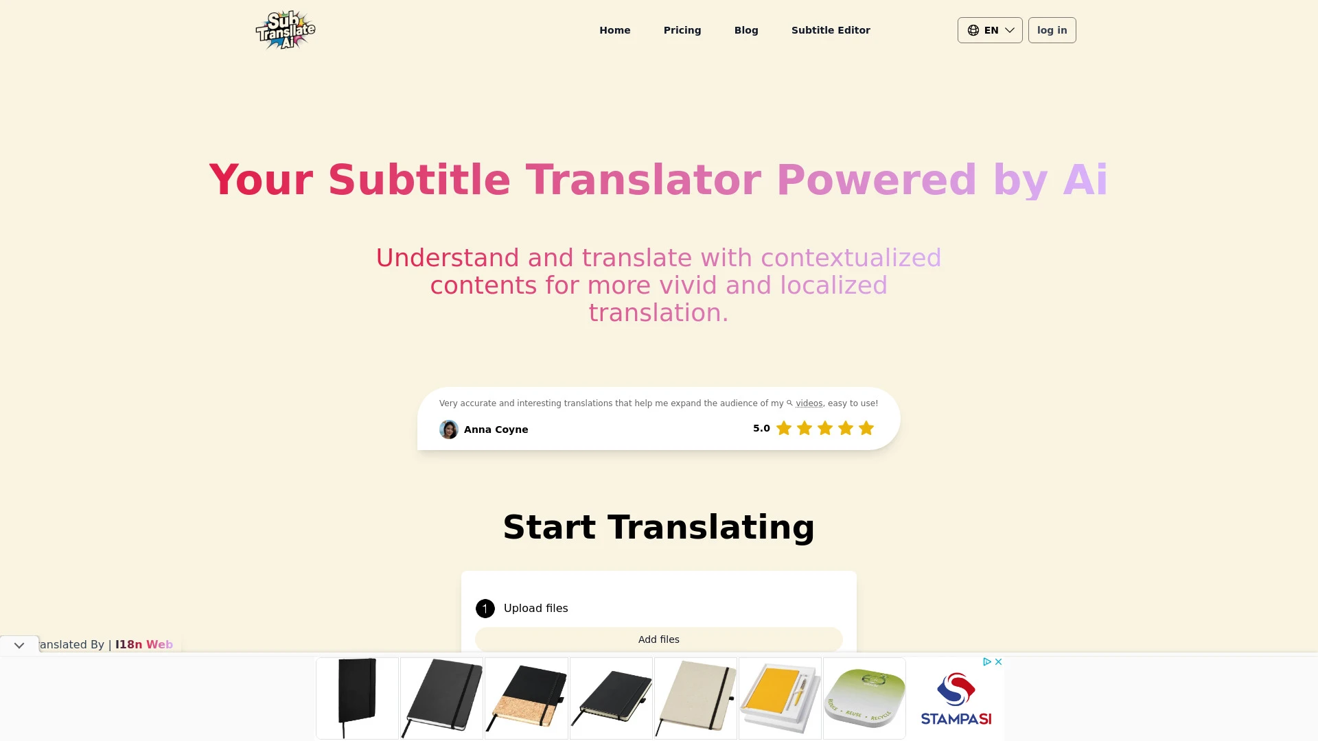 SubTranslateAI.com - AI Tool Ocean