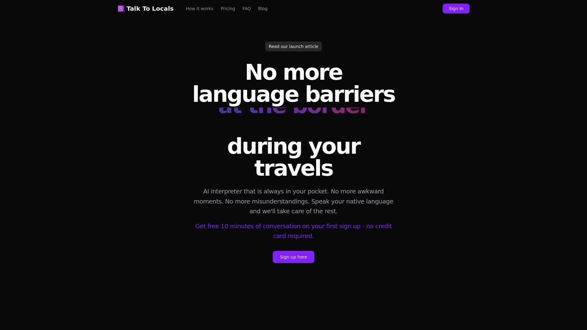 Talk To Locals - AI Tool Ocean