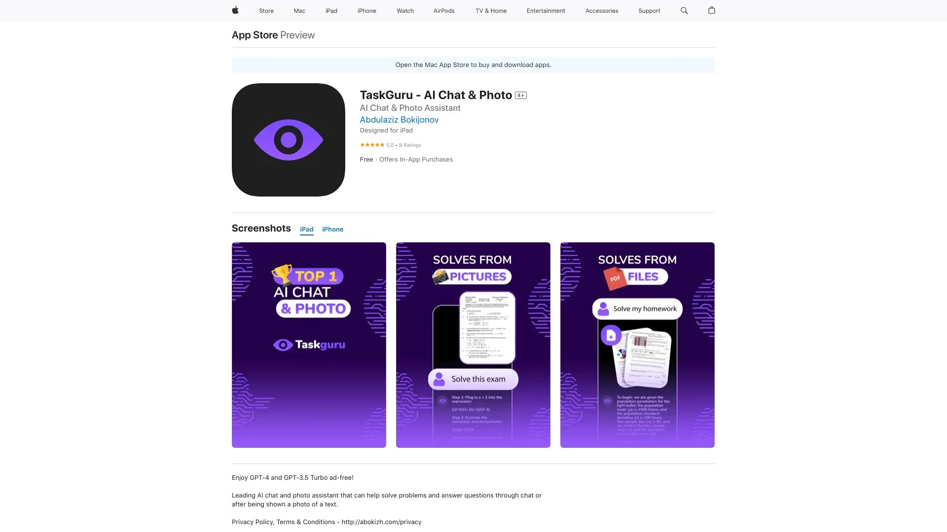 TaskGuru - AI Chat & Photo - AI Tool Ocean