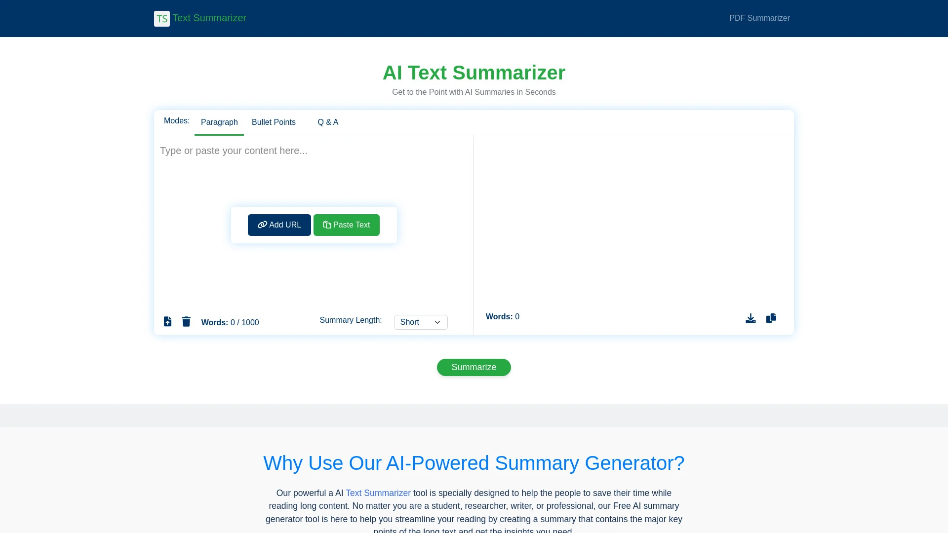 textsummarizer.net - AI Tool Ocean