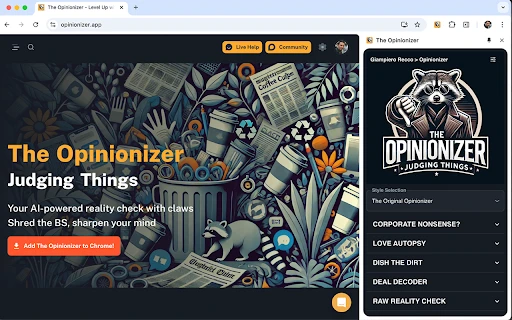 The Opinionizer - Chrome Extension - AI Tool Ocean