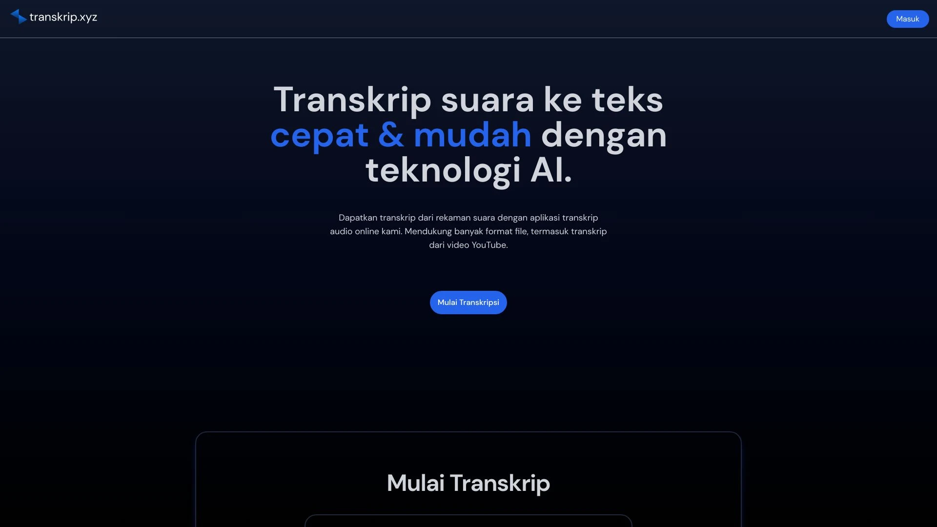 Transkrip.com - AI Tool Ocean