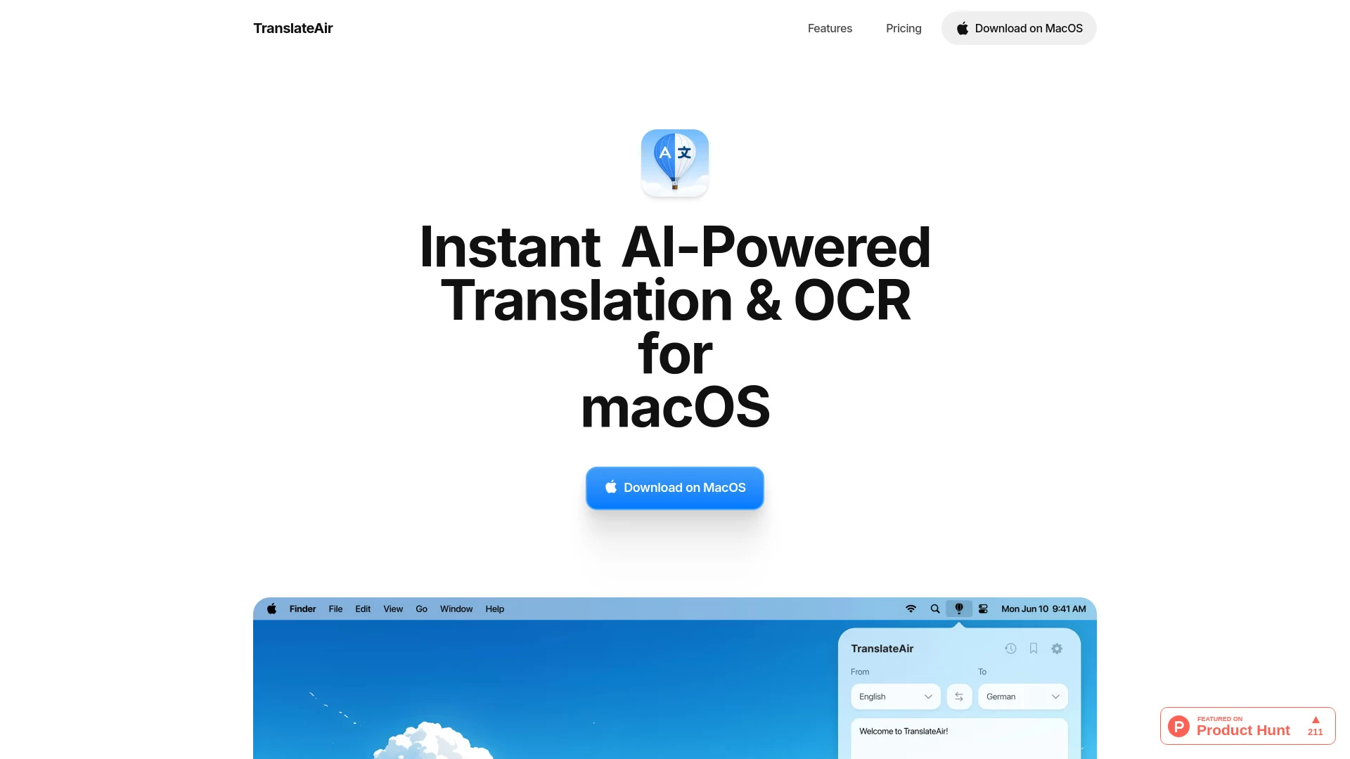 TranslateAir - AI Tool Ocean