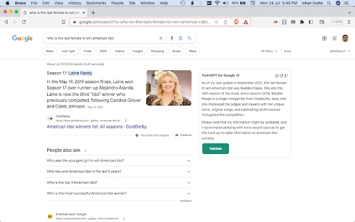 TruthGPT for Google extension - Chrome Extension - AI Tool Ocean