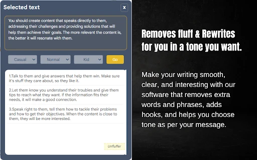 UnFluffer - Chrome Extension - AI Tool Ocean