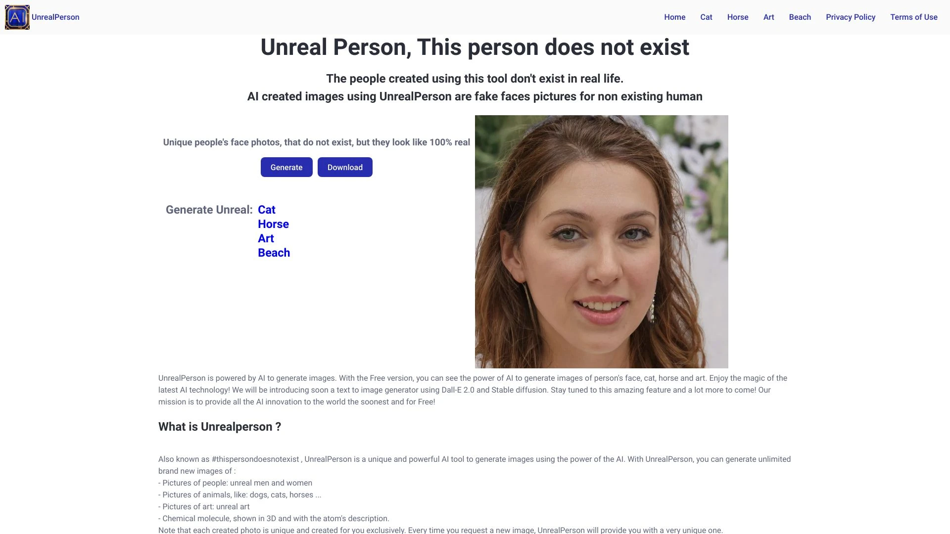 Unreal Person - AI Tool Ocean