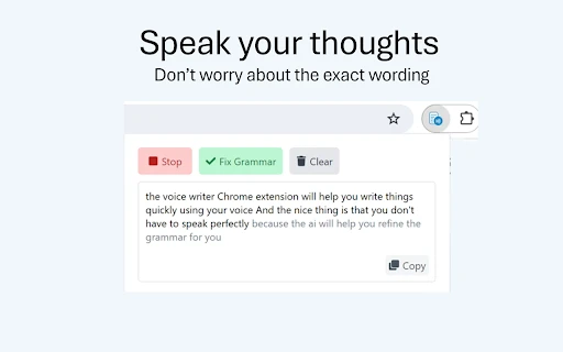 Voice Writer - Chrome Extension - AI Tool Ocean