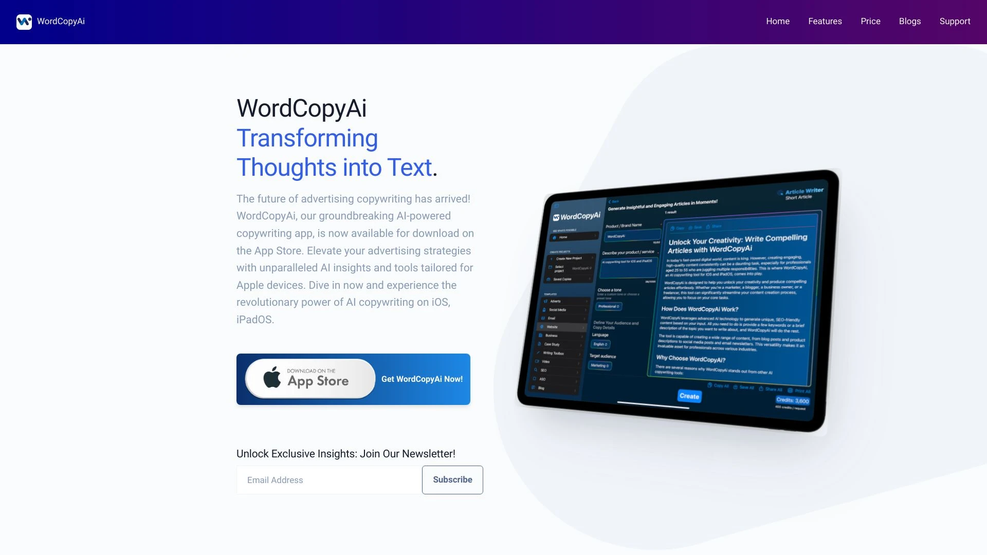 WordCopyAi - AI Tool Ocean