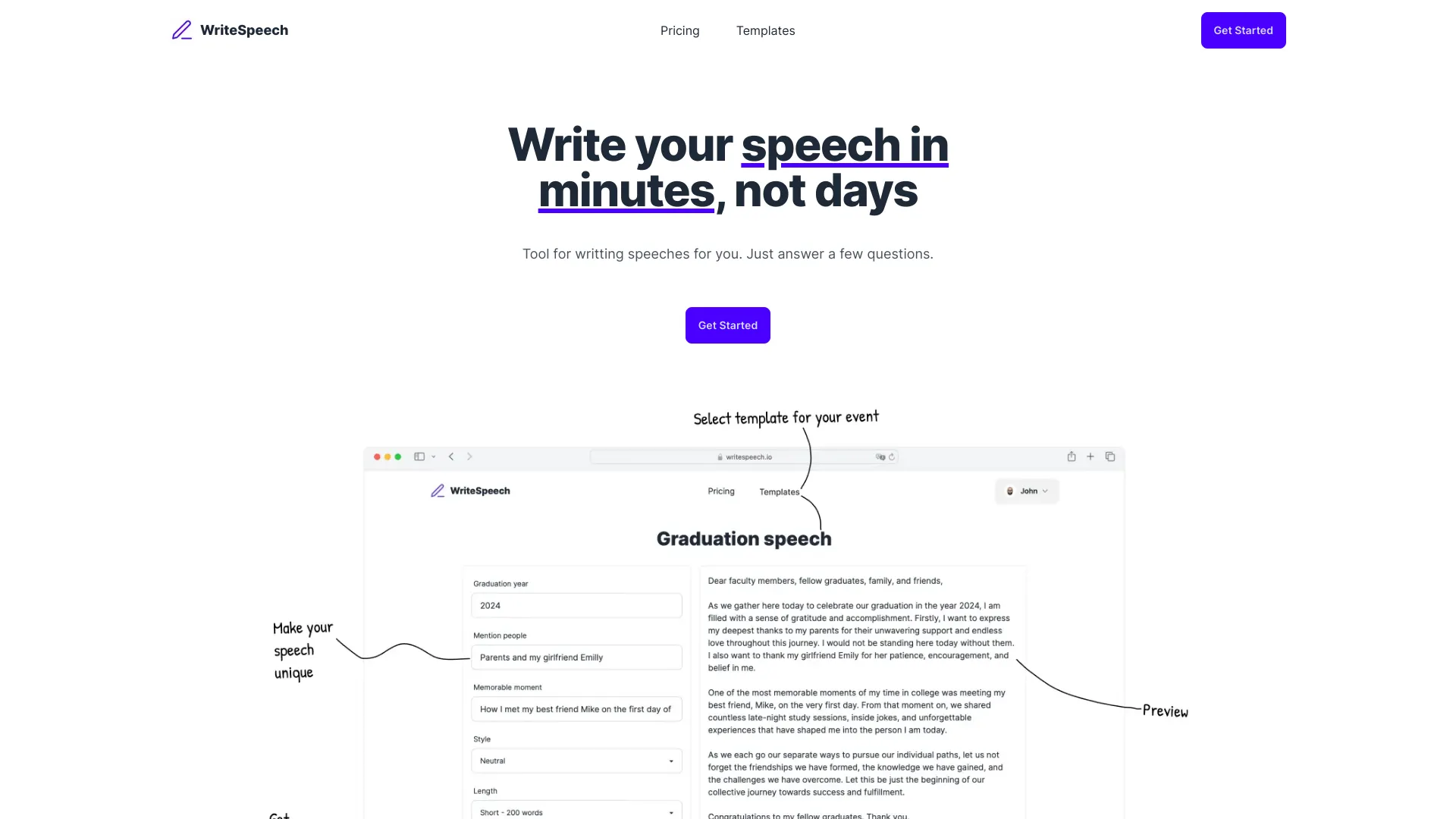 WriteSpeech - AI Tool Ocean