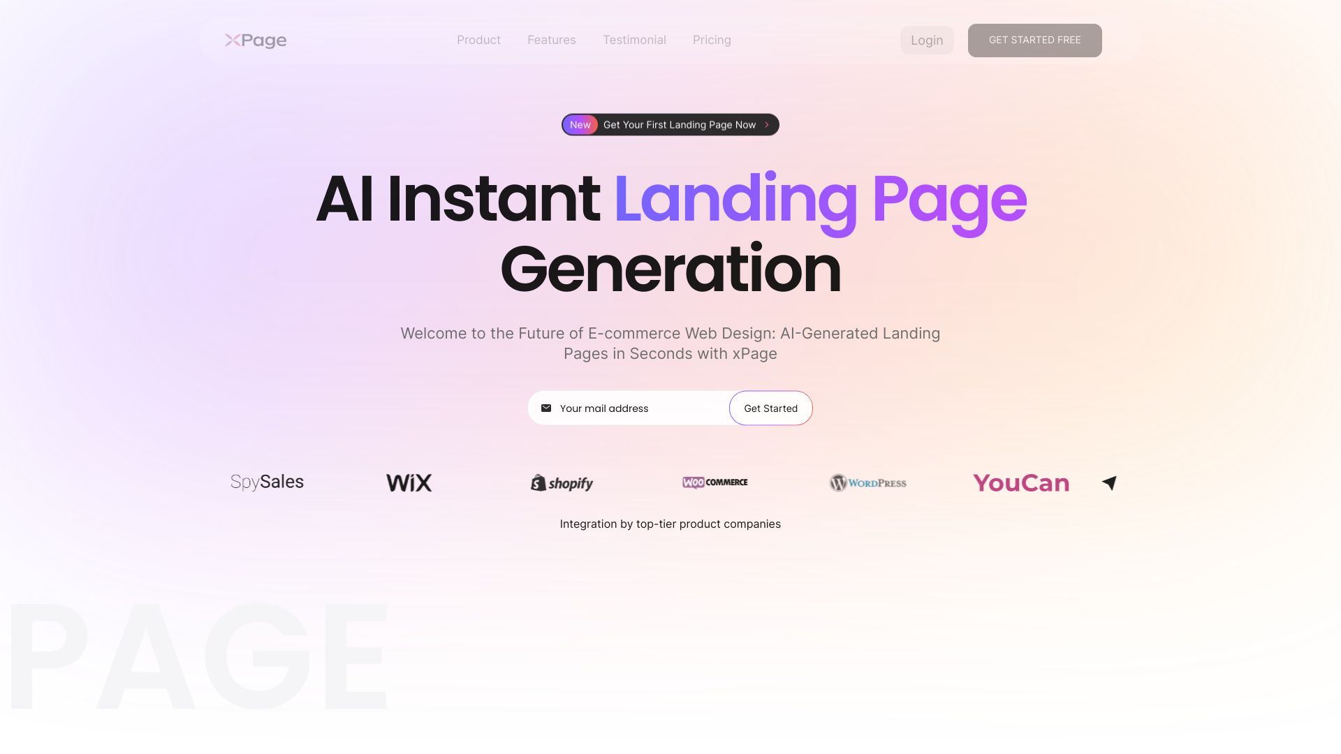 xPage - AI Ecommerce Landing Page Generator - AI Tool Ocean