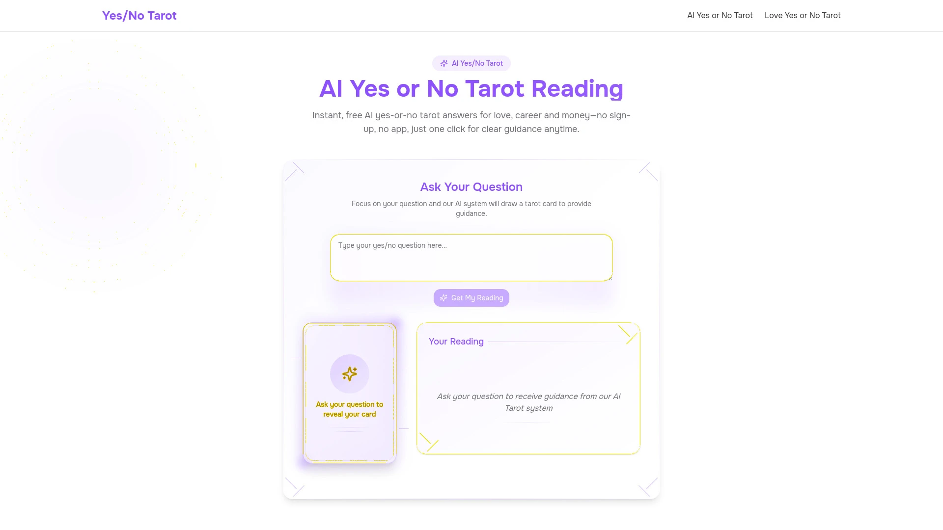 Yes/No Tarot - AI Tool Ocean